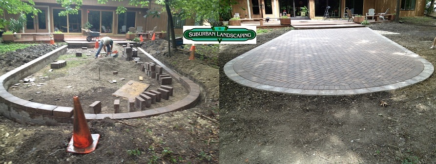 Brick Patio Before And After Completed Commercial
